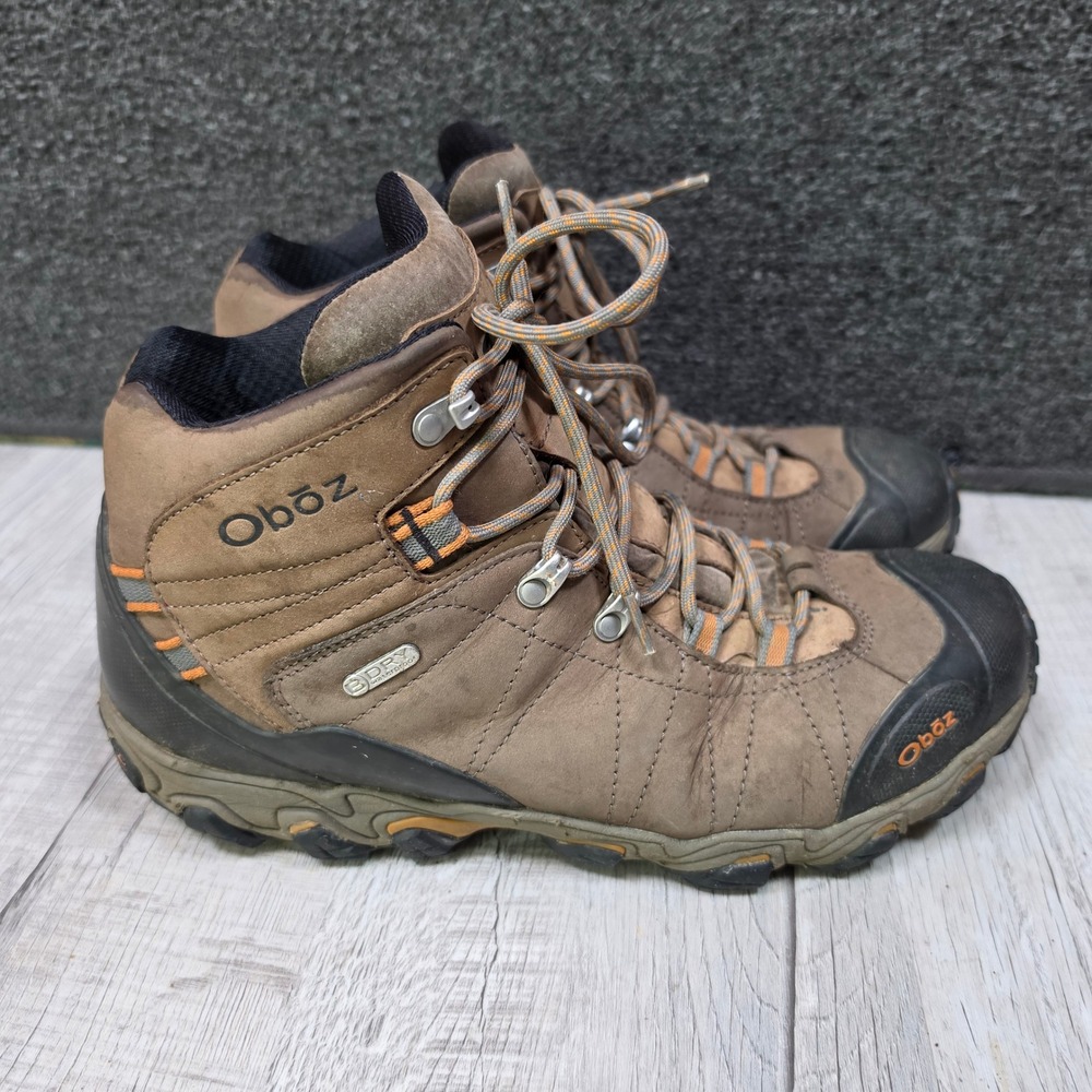 Oboz Bridger Mid B-DRY Hiking Boots Brown Mens 12W Waterproof Leather Trail
